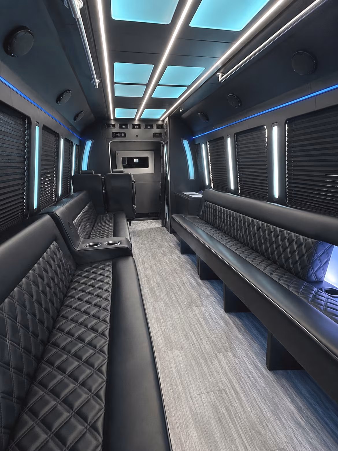 Passenger seating aboard a party bus rental serving Memphis