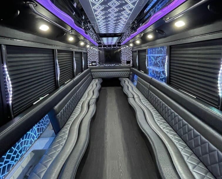 Hendersonville 30 Passenger Party Bus White Interior
