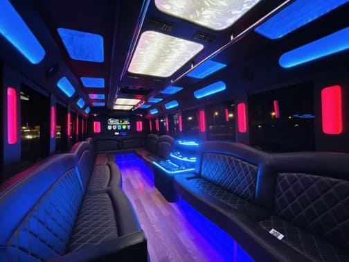 Hendersonville 35 Passenger Party Bus Interior