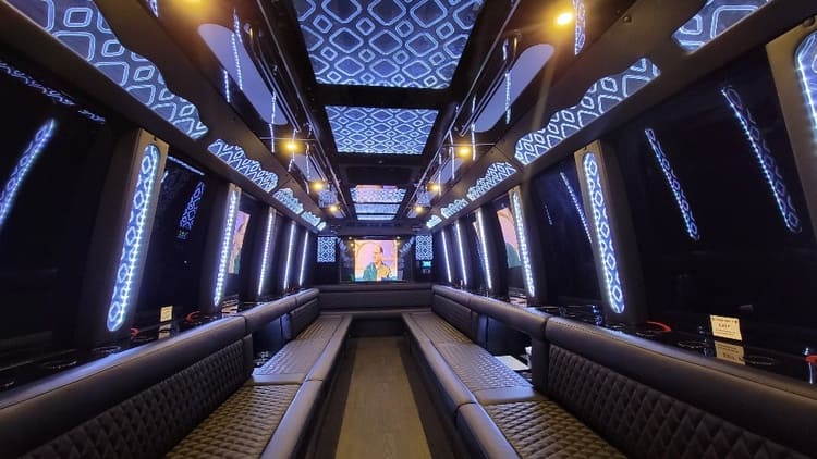 Smyrna 40 Passenger Limo Bus Interior